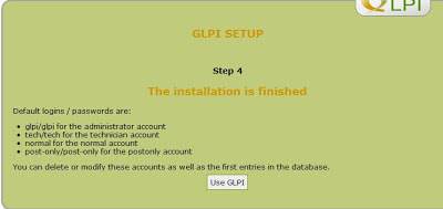 glpi step installation guide password admin user name procedure linux