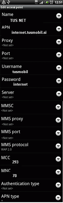 TUŠMOBIL 4G Internet Nastavitve Android iPhone Huawei Galaxy