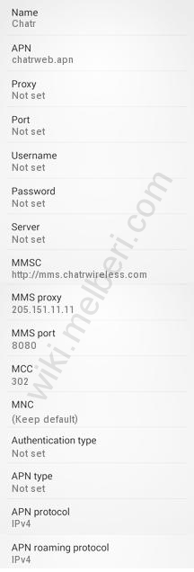 Chatr APN Settings for Android Samsung Galaxy S6 S5 / HTC