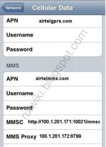 Airtel APN Settings for iPhone iPad India